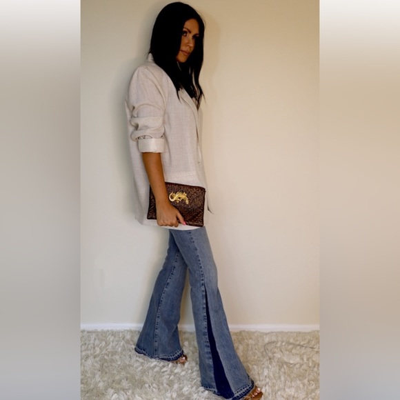 Baldwin Women's Blue 100% Cotton Willow Flare Denim Jeans Size 27 35” inseam - Picture 11 of 12